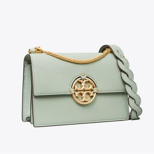 Tory Burch Pastel Green Shoulder Bag with Gold Chain
